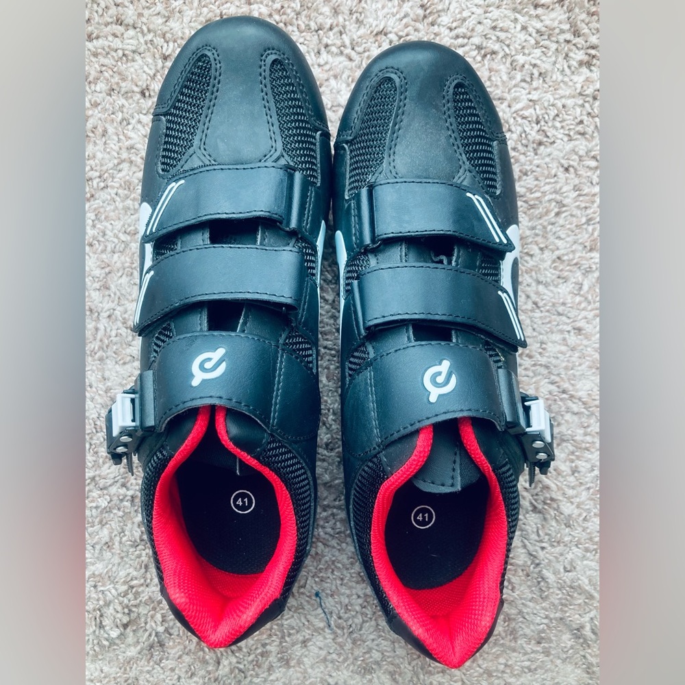 Peloton Spin Cycling Bike Shoes Black With Cleats Size 41(Men's 8/Women's 10)